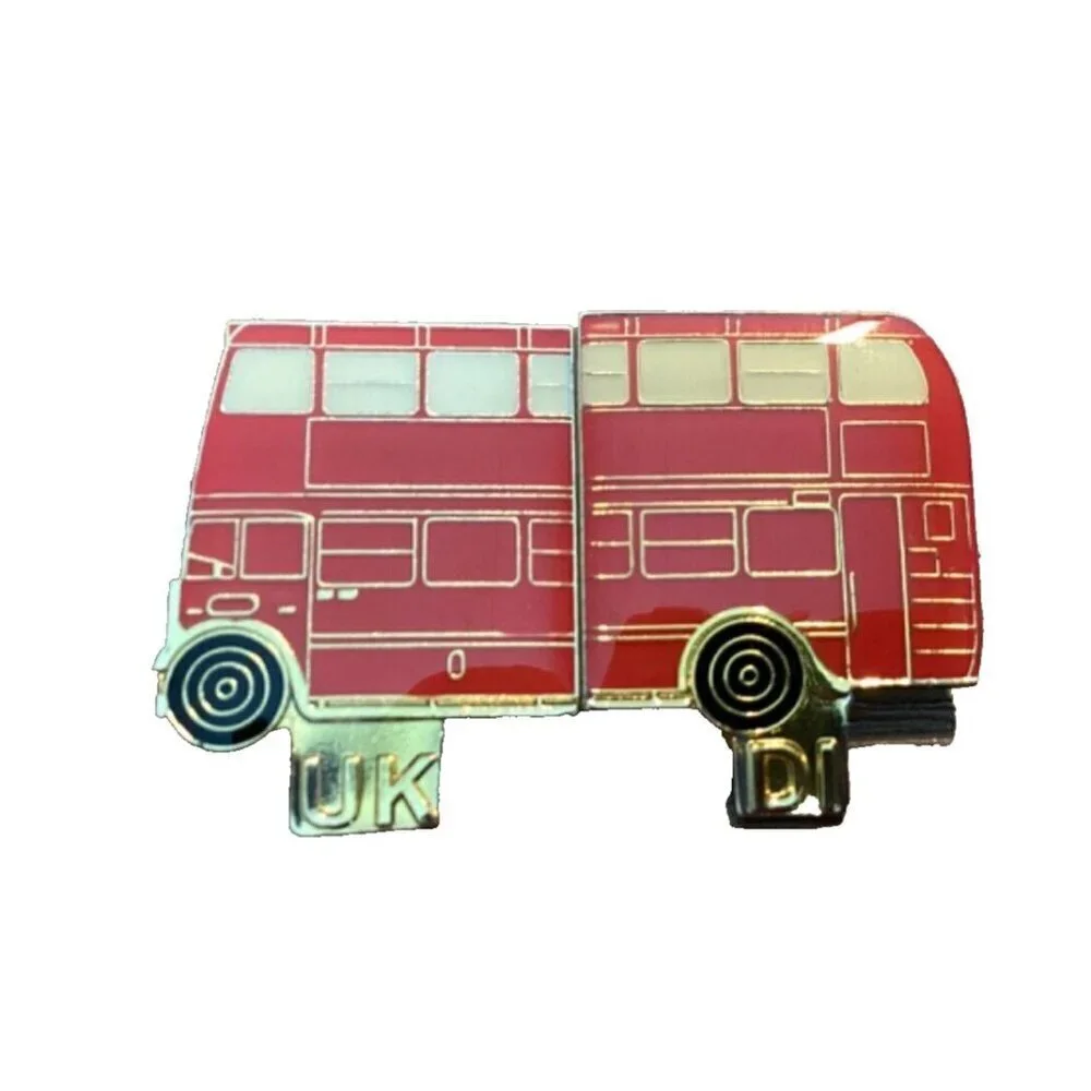 UK Double Decker Bus Destination Imagination Trading Pin Set HTF